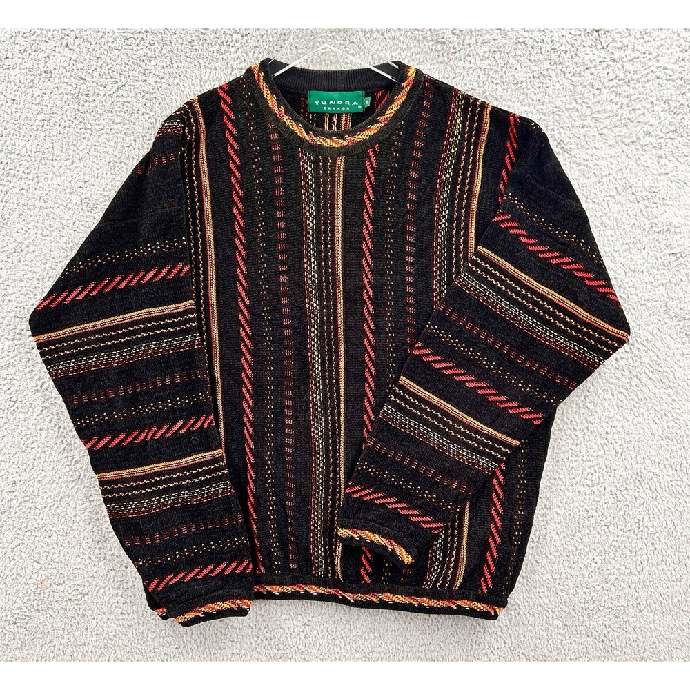 Tundra Canada - Biggie Cosby Coogi-Style All Over Abstract Knit Sweater Size XL